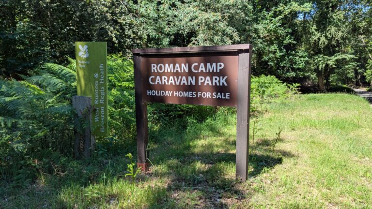 Signage to the Roman Camp, West Runton, Norfolk