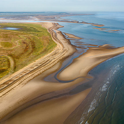 Aerial view of Blakeney Point, Norfolk
