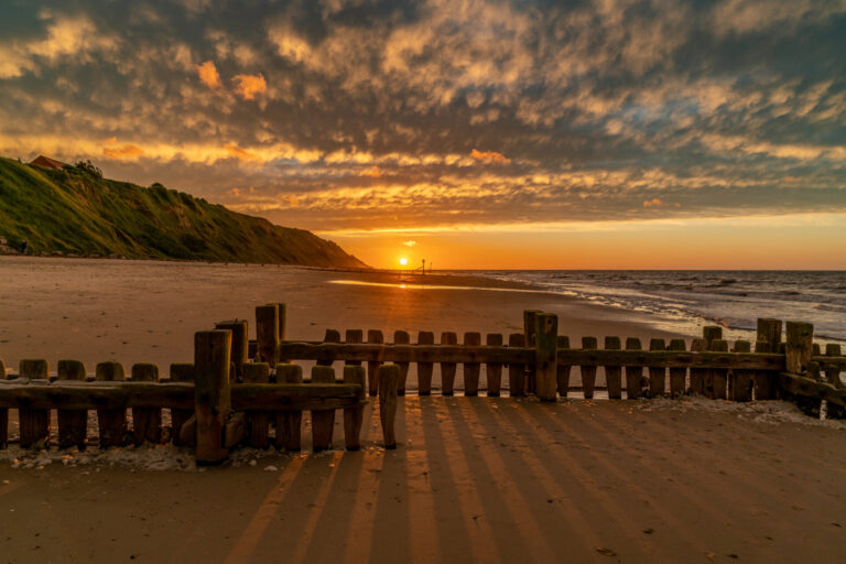 Sunset at Mundesley beach