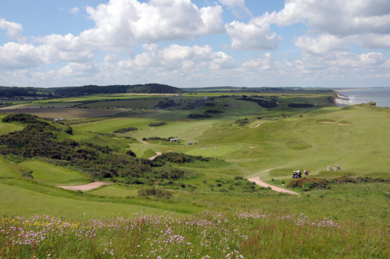 View over golf course to sea, Sheringham, North Norfolk